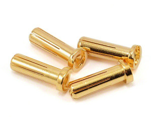 Protek RC - 5.0mm Super Bullet Sold Gold Connectors (4 Male) - 5022