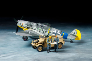 Tamiya - 1/48 Messerschmitt Bf109 G-6 & Kubelwagen Type 82 Plastic - 25204