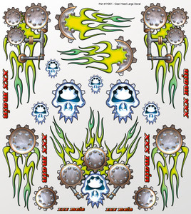 XXX Main Racing - Gear Head Large Decal - H001 XXX Main Racing - Gear Head Large Decal - H001