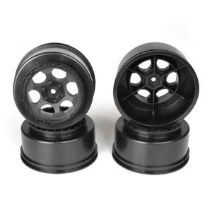 DE Racing - Trinidad SC Wheels-Assoc SC5M- SC10-ProSC/+3mm/Black/4pcs - TS4AWB DE Racing - Trinidad SC Wheels-Assoc SC5M- SC10-ProSC/+3mm/Black/4pcs - TS4AWB