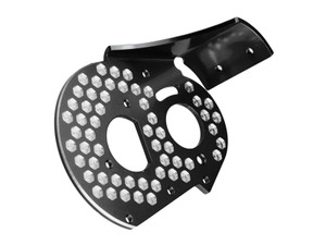J Concepts - RC10 Aluminum Rear Motor Plate Honeycomb, Black - 23192