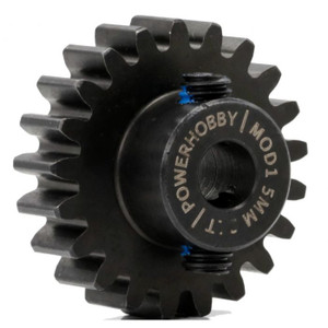 Power Hobby - Hardened Steel 17T Mod1 5mm Pinion Gear with 2 Grub Screws - PH17TM5