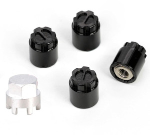 Power Hobby - M2.5 Locking Hubs w/Tool, for Traxxas TRX-4M, Black, 4pcs - TRX584BLACK