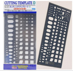 Hasegawa Models - Square Oval + Hex Shape Ruler Template - TP8