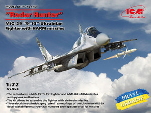 ICM Models - Mig-29 9-13 Ukranian Fighter w/harm 1:72 - 72143