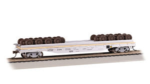 Bachmann - HO 52' Wheel Flatcar w/load ATSF #198234 - 18937