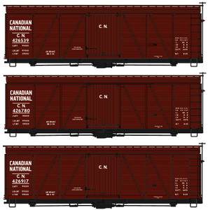 Accurail - HO 36' Fowler Wood Boxcar CN 3 car set - 8154
