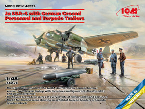 ICM Models - Ju-88A-4 w/Ground Person + Trlr 1:48 - 48229