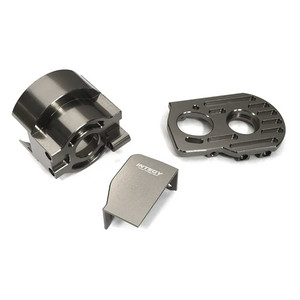 Integy - Billet Machined Center Diff & Motor Mount Set for Losi 1/10 Lasernut U4 4WD Burshless RTR - C33279GREY