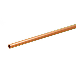 K & S Metals - Round Copper Tube: 1/8" OD x 0.014" Wall x 12" Long - 8120 K & S Metals - Round Copper Tube: 1/8" OD x 0.014" Wall x 12" Long - 8120