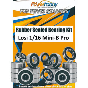 Power Hobby - Rubber Sealed Bearing Kit, for Losi Mini-B Pro 2WD - 5825