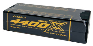 Exalt - 2S 7.4V 4400MAH 150C Shorty w/5mm Bullets, X-Rated LiPo - 3201 Exalt - 2S 7.4V 4400MAH 150C Shorty w/5mm Bullets, X-Rated LiPo - 3201