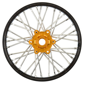 Pro-line Racing - 1/4 Pro-Spec Aluminum V2 Bead Front Wheel, Assembled, Black/Gold: Promoto-MX - 283600T3 Pro-line Racing - 1/4 Pro-Spec Aluminum V2 Bead Front Wheel, Assembled, Black/Gold: Promoto-MX - 283600T3