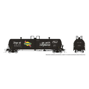 Rapido Trains - HO Procor 20K gal Tank Car: Sunoco (NCTX): Single Car - 135018A Rapido Trains - HO Procor 20K gal Tank Car: Sunoco (NCTX): Single Car - 135018A