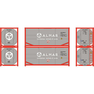 Athearn - HO ATH 20' ISO Tank Container, ALMU #820004 8/821029 9 (2) - -2117