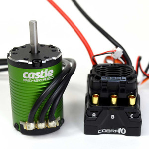 Castle Creations - COBRA 10?6S MAX, 25.2V MAX, 8A PEAK BEC W/1410-3800KV 5MM SENSORED MOTOR - 010-0174-10 Castle Creations - COBRA 10?6S MAX, 25.2V MAX, 8A PEAK BEC W/1410-3800KV 5MM SENSORED MOTOR - 010-0174-10