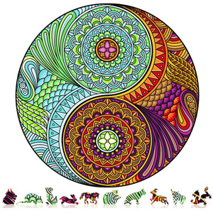 ZenChalet Puzzles - Yin Tang Wooden Puzzle, 200 Pcs - YY200 ZenChalet Puzzles - Yin Tang Wooden Puzzle, 200 Pcs - YY200
