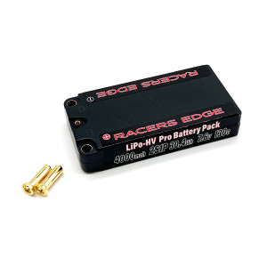 Racers Edge - 4000mAh 2S 7.6V 130C LCG Short Hard Case Lipo w/5mm Bullet - PROLP40002S130 Racers Edge - 4000mAh 2S 7.6V 130C LCG Short Hard Case Lipo w/5mm Bullet - PROLP40002S130