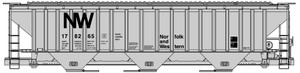 Accurail - HO PS Covered Hopper Norfolk&Western - 6549