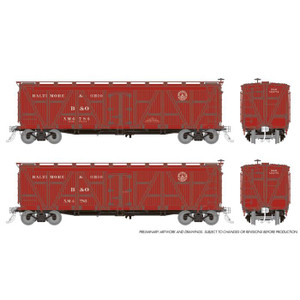 Rapido Trains - HO R7 Wood Reefer FGE B&O 1951 2PK - 177206