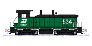 Kato - EMD NW2 BurNrt #534 w/Preinstalled DCC N - 1764377D
