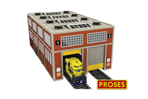 Bachmann - HO 2 Stall Engine House w/Motorized Door - 39119