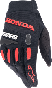 Alpinestars - Honda Full Bore Gloves Black/bright Red Lg - 3563823-1303-L