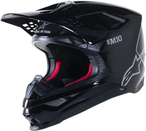 Alpinestars - Supertech S-m10 Solid Helmet Black Glossy/carbon Xs - 8300323-1188-XS