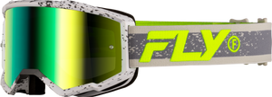 Fly Racing - Yth Zone Goggle Drk Gry/hi-vis W/ Iridescent Grn Mirror Lens - 37-51526Y