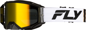Fly Racing - Zone Pro Goggle White/blk/gold W/ Gold Mirror/smoke Lens - 37-5189
