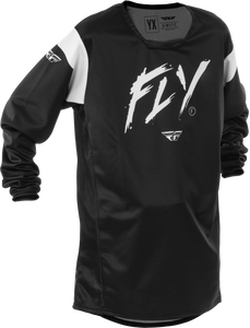 Fly Racing - Youth Kinetic Stoke Jersey Black/white Yxl - 378-525YXL