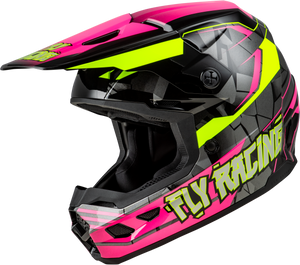Fly Racing - Youth Kinetic Scorched Helmet Neon Pink/hi-vis/black Yl - A0030634YL