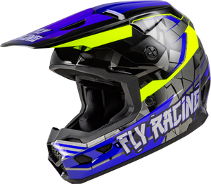 Fly Racing - Youth Kinetic Scorched Helmet Blue/grey/hi-vis Ym - A0030629YM