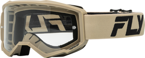 Fly Racing - Youth Focus Goggle Khaki/black W/ Clear Lens - 37-51155Y