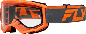 Fly Racing - Youth Focus Goggle Char/orange W/ Clear Lens - 37-51154Y