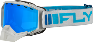 Fly Racing - Zone Snow Goggle Silver/blue W/ Sky Blue Mirror/blue Lens - FLB-24Z2