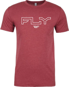 Fly Racing - Fly Edge Tee Cardinal Lg - 354-0309L