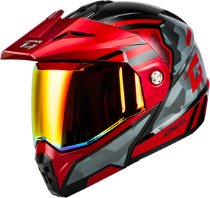 Gmax - Md-74 Striker Modular Helmet W Red Shield Blk/gry/rd Mtlc Lg - M17411156