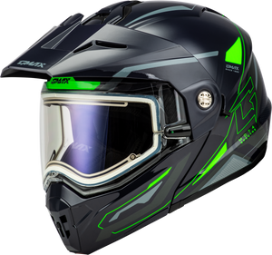 Gmax - Md-74s Spectre Snow Helmet W/ Elec Shield Grey/neon Green Md - M10742765 Gmax - Md-74s Spectre Snow Helmet W/ Elec Shield Grey/neon Green Md - M10742765
