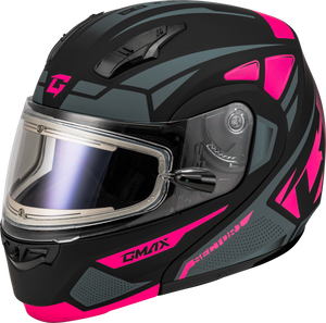 Gmax - Md-04s Sector Snow Helmet W/ Elec Shield Matte Black/pink X - M4043177 Gmax - Md-04s Sector Snow Helmet W/ Elec Shield Matte Black/pink X - M4043177