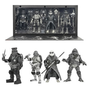 Neca - TMNT 7" Scale Figures - TMNT x Universal Monsters - Black & White Turtles 4-Pack