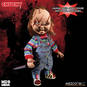 Mezco Toyz - M.D.S. Figures - Bride Of Chucky - 15" Mega Scale Scarred Chucky Talking Doll Mezco Toyz - M.D.S. Figures - Bride Of Chucky - 15" Mega Scale Scarred Chucky Talking Doll