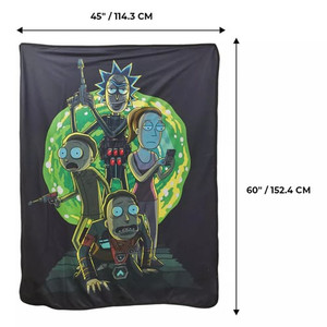 Just Funky - Rick And Morty Accessories - Portal Fleece Throw Blanket (45" x 60") - 2 Pack Just Funky - Rick And Morty Accessories - Portal Fleece Throw Blanket (45" x 60") - 2 Pack