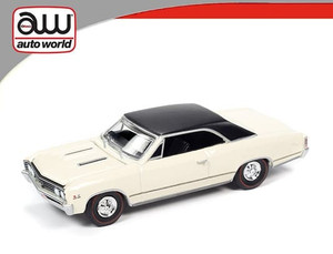 Auto World 1:64 Hemmings Muscle Machines 1967 Chevrolet Chevelle Ss Cream With Black Top- Diecast