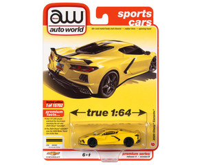 Auto World 1:64 2020 Chevrolet Corvette (yellow With Black Stripes) Sport Car- Diecast