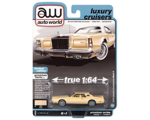 Auto World 1:64 Premium 2023 Release 1a 1979 Lincoln Continental Mark V Cream Solid Pack- Diecast