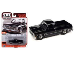 Auto World 1:64 1985 Chevrolet Silverado Fleetside Gloss Black Premium 2023 Release 2 Version A- Diecast Auto World 1:64 1985 Chevrolet Silverado Fleetside Gloss Black Premium 2023 Release 2 Version A- Diecast