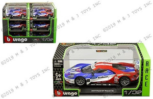 Bburago 1:32 2017 Ford Gt Race Car #66 Team Uk Plastic Case Race- Diecast