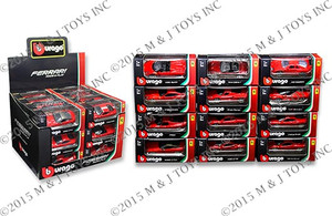 Bburago 1:64 Ferrari Race & Play Assortment In Window Box Counter Display- Diecast