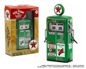 Greenlight 1:18 Vintage Gas Pumps Series 10 1954 Tokheim 350 Twin Gas Pump Texaco Fire Chief Sky Chief Supreme Unrestored- Diecast